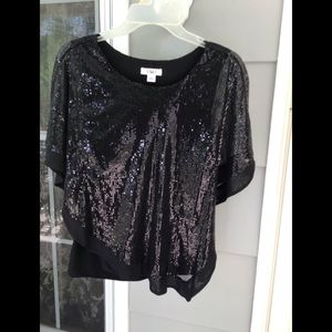 Ladies top Cato’s black sequins dressy size small blouse Nwot